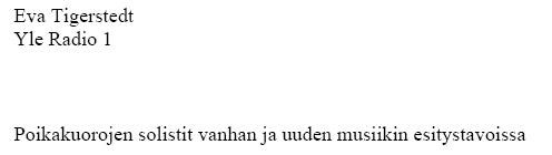 Kirjelm� Eva Tigerstedt�lle